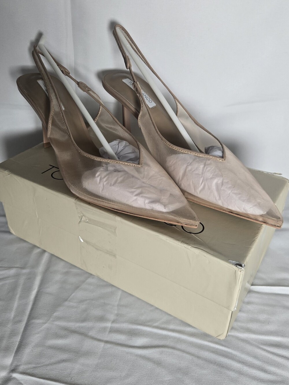 Tony Bianco Breeze Skin Nylon Mesh Slingback Heels - Size 9 (NIB, Damaged Box)